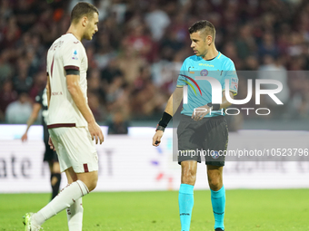 Antonio Giua, referee,  during the Serie A TIM match between US Salernitana and Torino FC in Salerno, Italy, on September 18, 2023. (