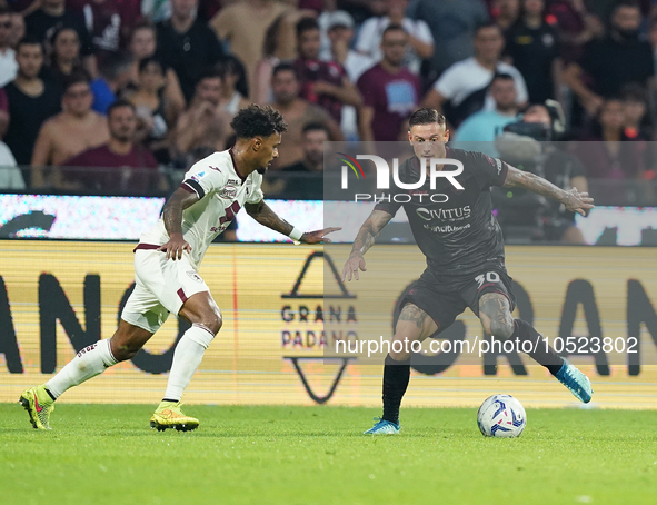 Pasquale Mazzocchi of Us Salernitana 1919 during the Serie A TIM match between US Salernitana and Torino FC in Salerno, Italy, on September...