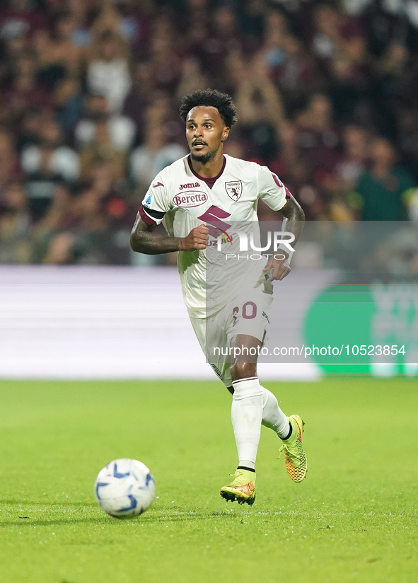 Valentino Lazaro of Torino Fc during the Serie A TIM match between US Salernitana and Torino FC in Salerno, Italy, on September 18, 2023. 