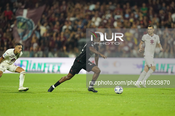 Loum Tchaouna of Us Salernitana 1919 during the Serie A TIM match between US Salernitana and Torino FC in Salerno, Italy, on September 18, 2...