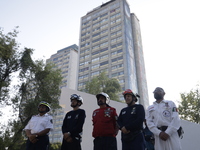 September 19, 2023, Mexico City, Mexico: Colonists of the Nuevo Leon building (collapsed in the 1985 earthquake) and the Nonoalco Tlatelolco...