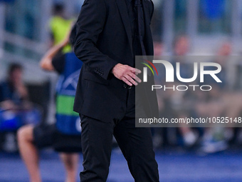 Diego Simeone head coach of Atletico de Madrid looks on during the UEFA Champions League Group E match between SS Lazio v Atletico de Madrid...