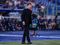 Diego Simeone head coach of Atletico de Madrid yells during the UEFA Champions League Group E match between SS Lazio v Atletico de Madrid at...