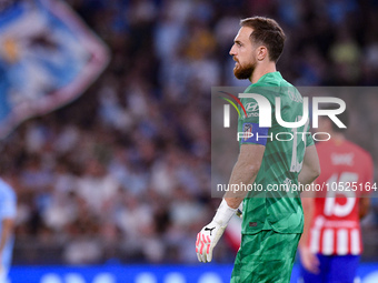 Jan Oblak of Atletico de Madrid looks on during the UEFA Champions League Group E match between SS Lazio v Atletico de Madrid at Stadio Olim...