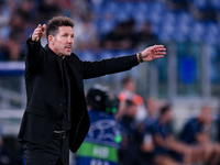 Diego Simeone head coach of Atletico de Madrid gestures during the UEFA Champions League Group E match between SS Lazio v Atletico de Madrid...