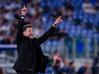 Diego Simeone head coach of Atletico de Madrid gestures during the UEFA Champions League Group E match between SS Lazio v Atletico de Madrid...