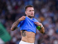 Ciro Immobile of SS Lazio looks dejected during the UEFA Champions League Group E match between SS Lazio v Atletico de Madrid at Stadio Olim...