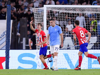 Pablo Barrios of Atletico de Madrid celebrates after scoring first goal during the UEFA Champions League Group E match between SS Lazio v At...