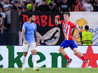 Pablo Barrios of Atletico de Madrid celebrates after scoring first goal during the UEFA Champions League Group E match between SS Lazio v At...