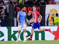 Pablo Barrios of Atletico de Madrid celebrates after scoring first goal during the UEFA Champions League Group E match between SS Lazio v At...