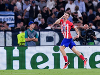 Pablo Barrios of Atletico de Madrid celebrates after scoring first goal during the UEFA Champions League Group E match between SS Lazio v At...