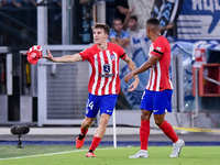 Pablo Barrios of Atletico de Madrid celebrates after scoring first goal during the UEFA Champions League Group E match between SS Lazio v At...