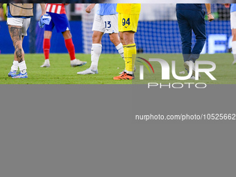 Ivan Provedel goalkeeper of SS Lazio celebrates scoring his side first goal during the UEFA Champions League Group E match between SS Lazio...