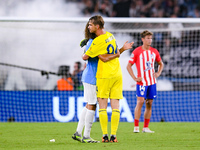 Ivan Provedel goalkeeper of SS Lazio celebrates scoring his side first goal during the UEFA Champions League Group E match between SS Lazio...