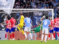 Ivan Provedel goalkeeper of SS Lazio scores his side first goal during the UEFA Champions League Group E match between SS Lazio v Atletico d...