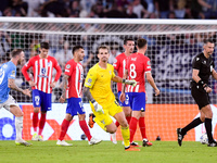 Ivan Provedel goalkeeper of SS Lazio celebrates scoring his side first goal during the UEFA Champions League Group E match between SS Lazio...