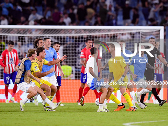 Ivan Provedel goalkeeper of SS Lazio celebrates scoring his side first goal during the UEFA Champions League Group E match between SS Lazio...