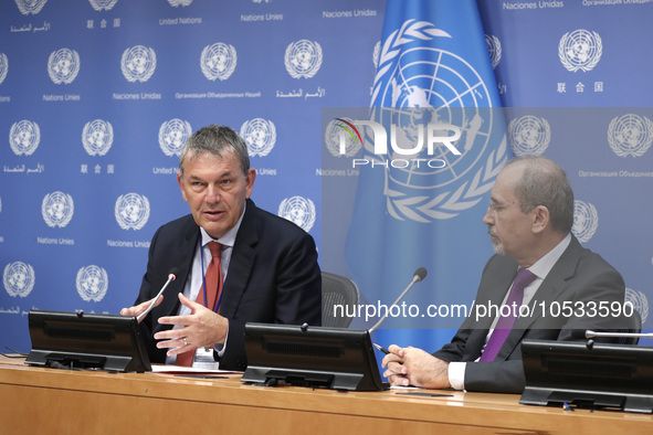 Philippe Lazzarini, Commissioner-General of the United Nations Relief and Works Agency for Palestine Refugees in the Near East (UNRWA), and...