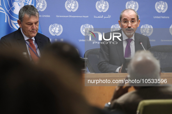 Philippe Lazzarini, Commissioner-General of the United Nations Relief and Works Agency for Palestine Refugees in the Near East (UNRWA), and...