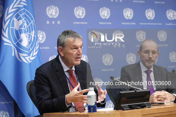 Philippe Lazzarini, Commissioner-General of the United Nations Relief and Works Agency for Palestine Refugees in the Near East (UNRWA), and...