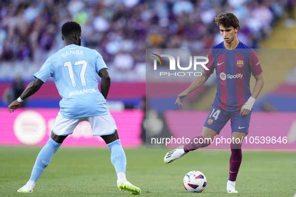 Joao Felix second striker of Barcelona and Portugal in action during the LaLiga EA Sports match between FC Barcelona and Celta Vigo at Estad...