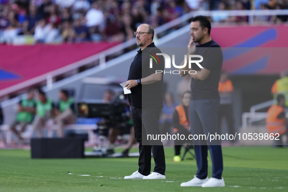 Rafael Benitez head coach of Celta de Vigo during the LaLiga EA Sports match between FC Barcelona and Celta Vigo at Estadi Olimpic Lluis Com...