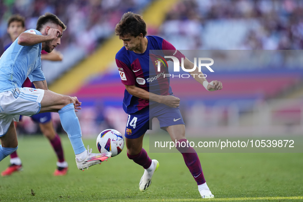 Joao Felix second striker of Barcelona and Portugal in action during the LaLiga EA Sports match between FC Barcelona and Celta Vigo at Estad...