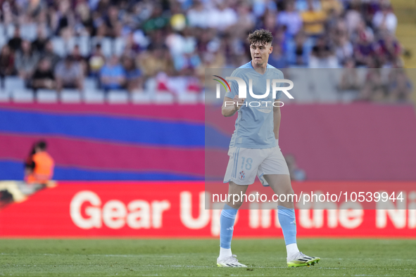 Jorgen Strand Larsen centre-forward of Celta de Vigo and Norway celebrates after scoring his sides first goal during the LaLiga EA Sports ma...