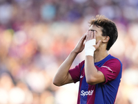 Joao Felix second striker of Barcelona and Portugal lament a failed occasion during the LaLiga EA Sports match between FC Barcelona and Celt...