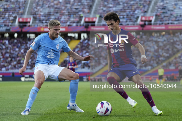 Joao Felix second striker of Barcelona and Portugal in action during the LaLiga EA Sports match between FC Barcelona and Celta Vigo at Estad...