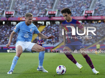 Joao Felix second striker of Barcelona and Portugal in action during the LaLiga EA Sports match between FC Barcelona and Celta Vigo at Estad...