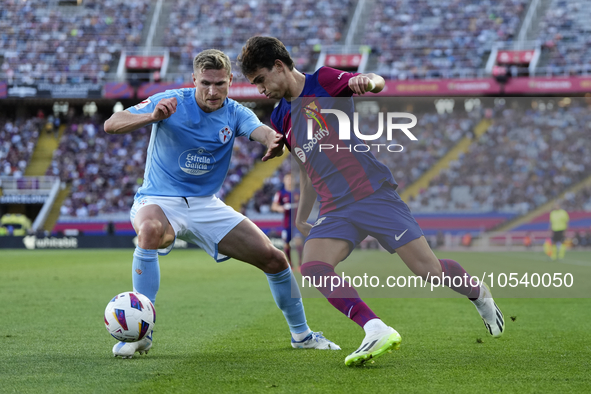 Joao Felix second striker of Barcelona and Portugal in action during the LaLiga EA Sports match between FC Barcelona and Celta Vigo at Estad...