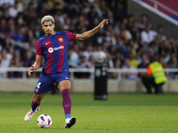 Ronald Araujo centre-back of Barcelona and Uruguay does passed during the LaLiga EA Sports match between FC Barcelona and Celta Vigo at Esta...