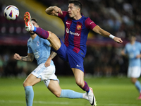 Robert Lewandowski centre-forward of Barcelona and Poland shooting to goal during the LaLiga EA Sports match between FC Barcelona and Celta...