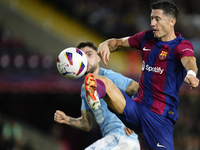 Robert Lewandowski centre-forward of Barcelona and Poland shooting to goal during the LaLiga EA Sports match between FC Barcelona and Celta...