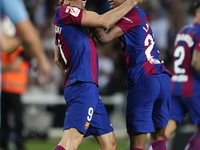 Robert Lewandowski centre-forward of Barcelona and Poland celebrates after scoring his sides second goal during the LaLiga EA Sports match b...