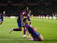 Joao Cancelo right-back of Barcelona and Portugal celebrates after scoring his sides first goal during the LaLiga EA Sports match between FC...