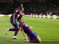 Joao Cancelo right-back of Barcelona and Portugal celebrates after scoring his sides first goal during the LaLiga EA Sports match between FC...