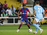 Lamine Yamal right winger of Barcelona and Spain in action during the LaLiga EA Sports match between FC Barcelona and Celta Vigo at Estadi O...