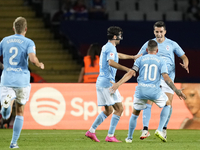 Anastasios Douvikas centre-forward of Celta de Vigo and Greece celebrates after scoring his sides first goal during the LaLiga EA Sports mat...