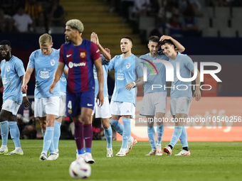 Anastasios Douvikas centre-forward of Celta de Vigo and Greece celebrates after scoring his sides first goal during the LaLiga EA Sports mat...