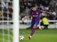 Joao Cancelo right-back of Barcelona and Portugal shooting to goal during the LaLiga EA Sports match between FC Barcelona and Celta Vigo at...