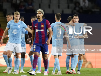 Anastasios Douvikas centre-forward of Celta de Vigo and Greece celebrates after scoring his sides first goal during the LaLiga EA Sports mat...