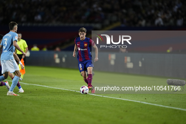 during the LaLiga EA Sports match between FC Barcelona and Celta Vigo at Estadi Olimpic Lluis Companys on September 23, 2023 in Barcelona, S...