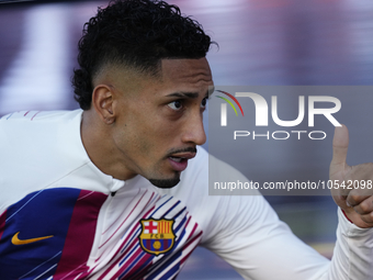 Raphinha right winger of Barcelona and Brazil during the LaLiga EA Sports match between FC Barcelona and Celta Vigo at Estadi Olimpic Lluis...