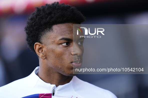 Alejandro Balde left-back of Barcelona and Spain during the LaLiga EA Sports match between FC Barcelona and Celta Vigo at Estadi Olimpic Llu...