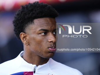 Alejandro Balde left-back of Barcelona and Spain during the LaLiga EA Sports match between FC Barcelona and Celta Vigo at Estadi Olimpic Llu...