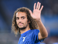 Matteo Guendouzi of SS Lazio gestures during the UEFA Champions League Group E match between SS Lazio v Atletico de Madrid at Stadio Olimpic...