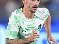 Antoine Griezmann of Atletico de Madrid looks on during the UEFA Champions League Group E match between SS Lazio v Atletico de Madrid at Sta...