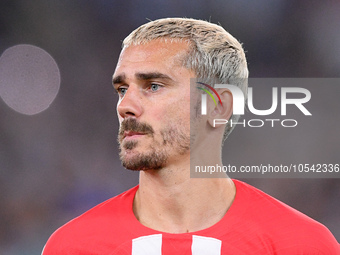 Antoine Griezmann of Atletico de Madrid looks on during the UEFA Champions League Group E match between SS Lazio v Atletico de Madrid at Sta...